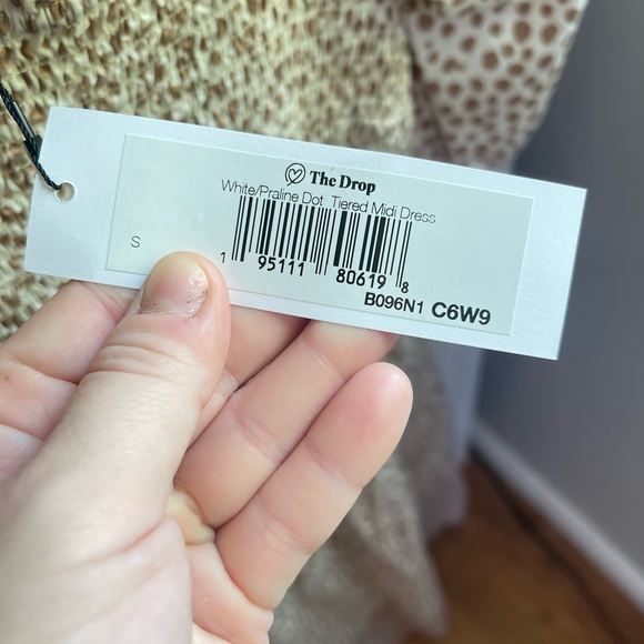 NWT Fashion Jackson x Amazon The Drop White Prairie Dot Midi Tiered Dress - Picture 9 of 12